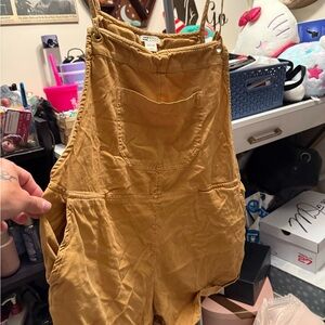 Billabong Mustard Yellow Casual Shorts with Logo Plate